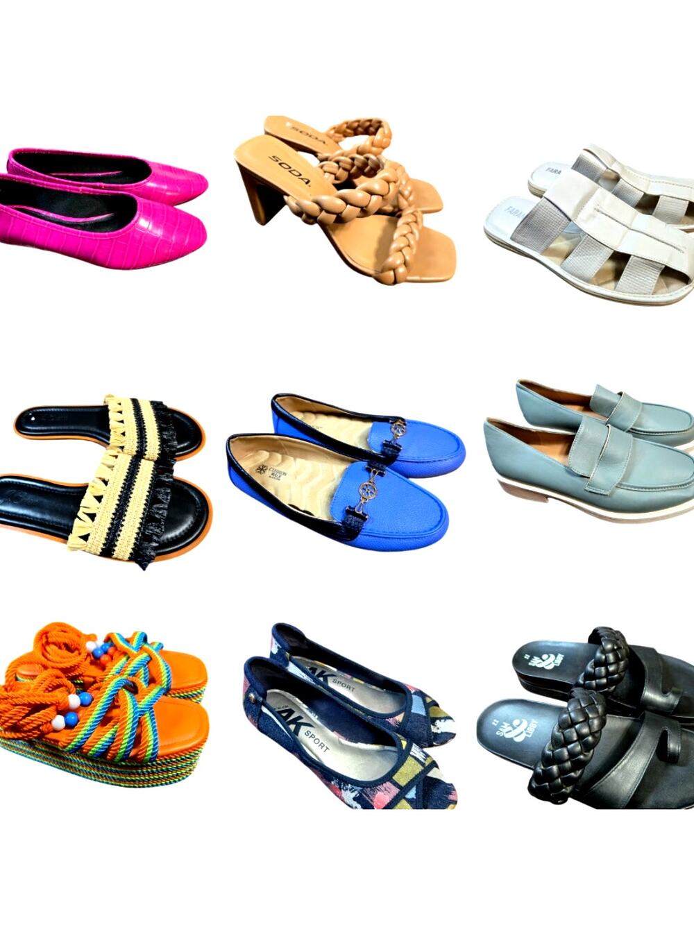 Bulk Women’s Flats Sandals Shoe Lot Of 9 Name Brand Wholesale Reseller Great ROI